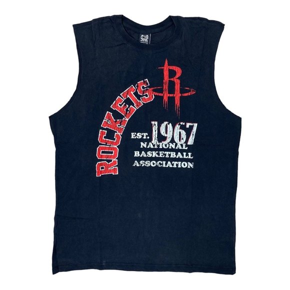 New Ultra Game NBA Houston Rockets Mens Size XL Black Cut Off Muscle T-Shirt NWT - Picture 1 of 7
